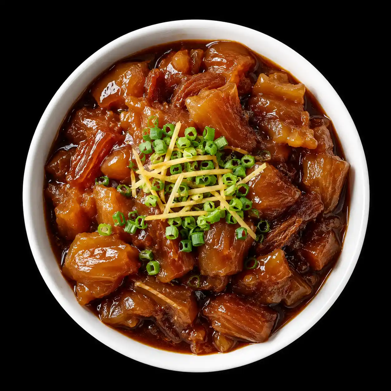 濃香紅燒牛筋俯拍美食照