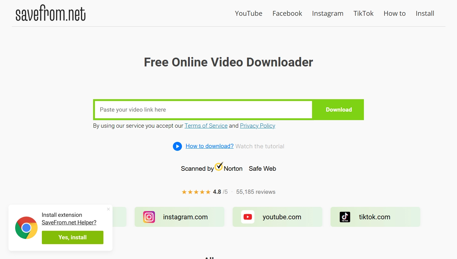 Savefrom.net 網站擷取圖
