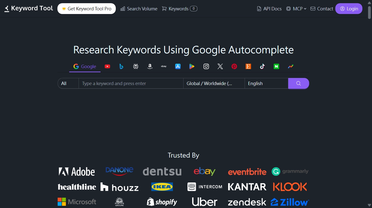 keywordtool 網站擷取圖