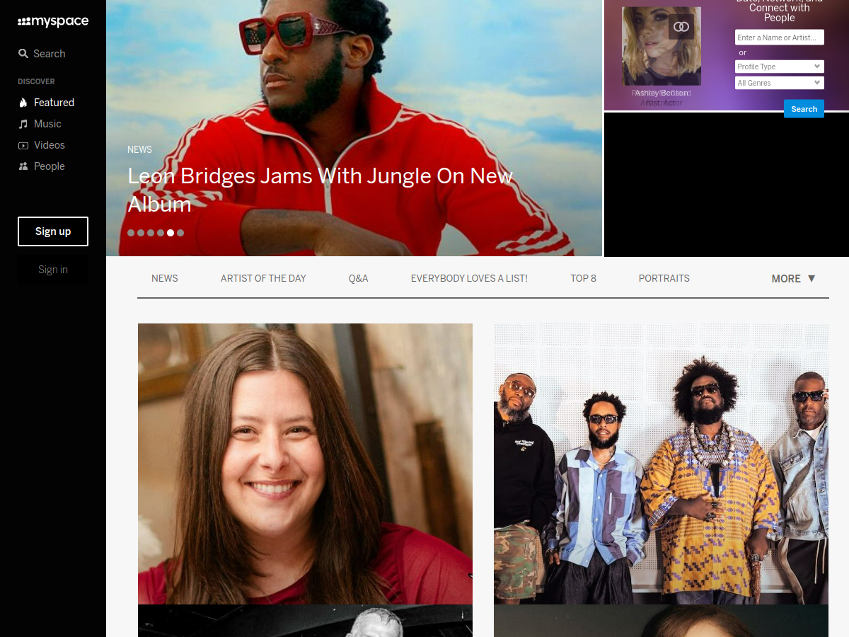 Myspace 網站擷取圖