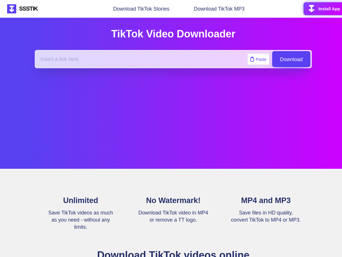 TikTok 無浮水印下載 網站擷取圖