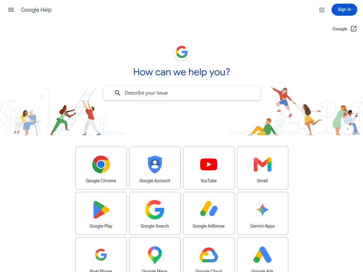 Google 幫助中心 網站擷取圖