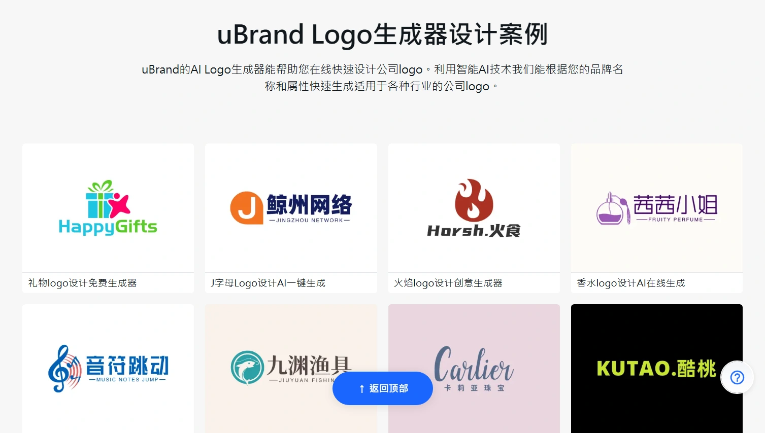 uBrand Logo生成器 網站擷取圖