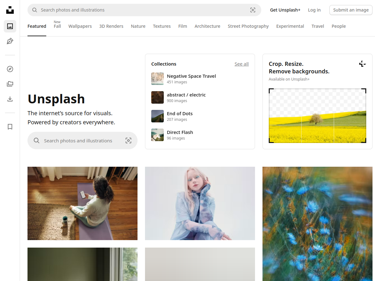 Unsplash 網站擷取圖