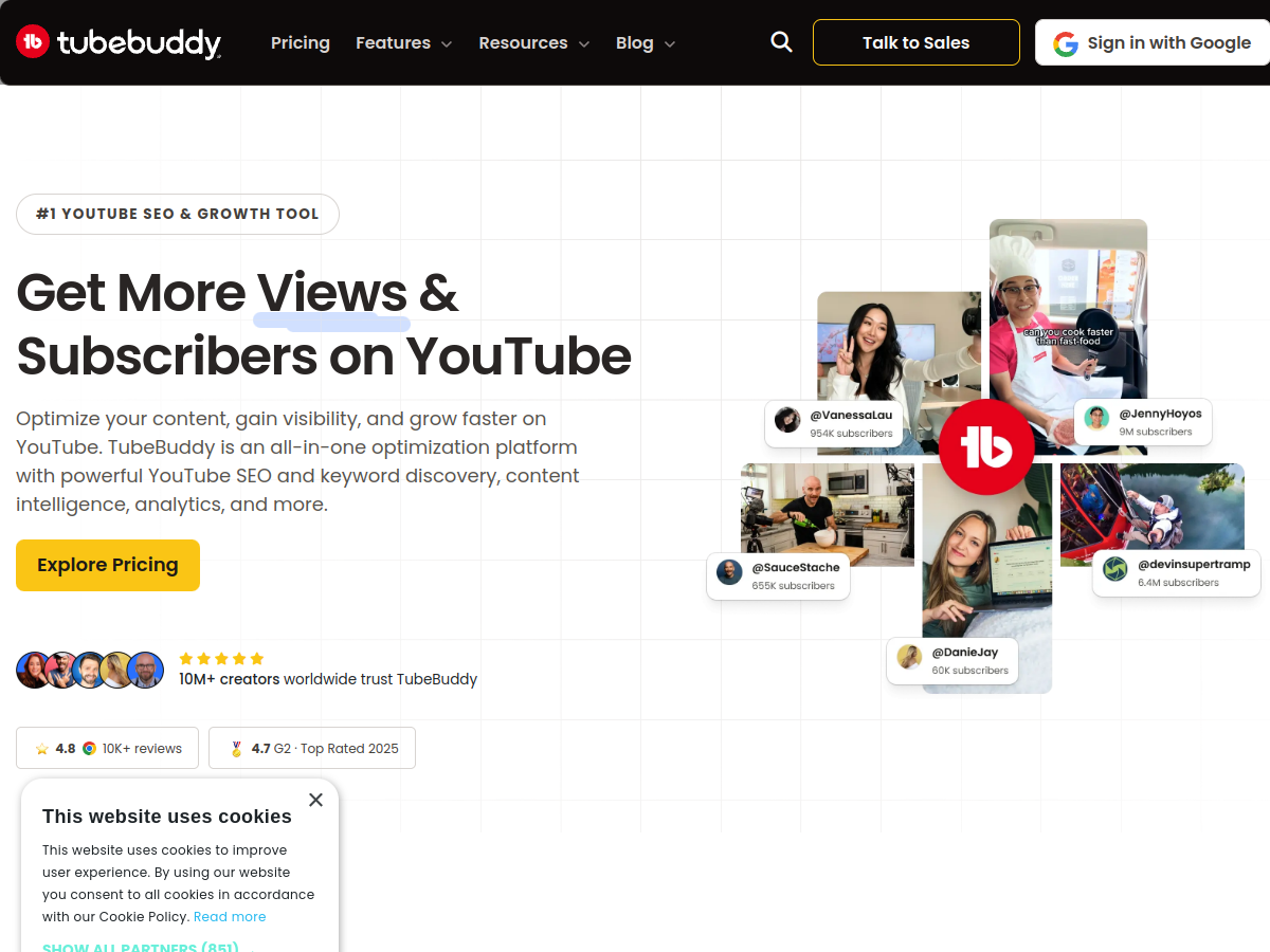 TubeBuddy 網站擷取圖