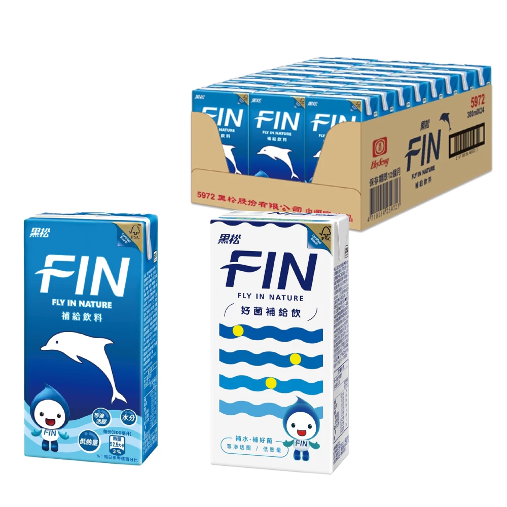 黑松 FIN 300ml 箱購補給飲料：日常水分與好菌補充的便利選擇