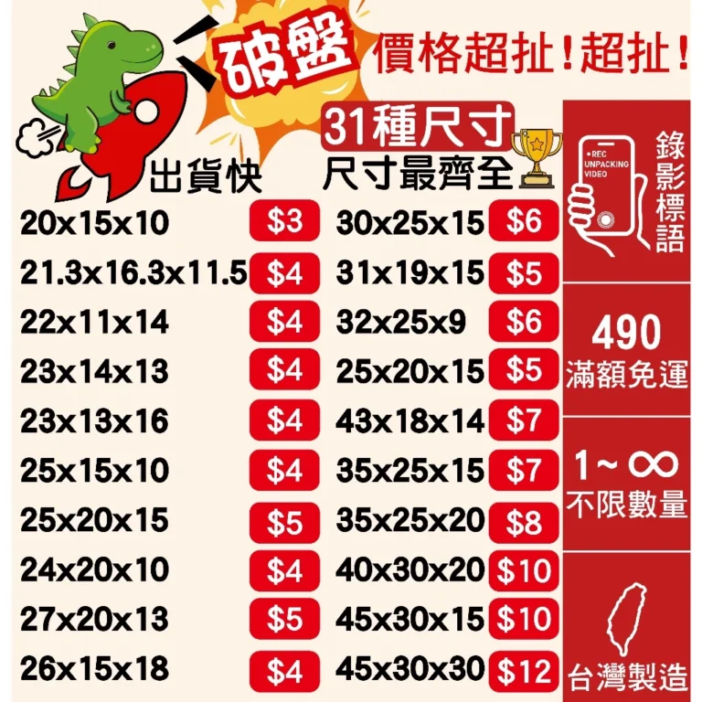 網拍出貨必備：如何挑選合適的開箱錄影紙箱與尺寸規格