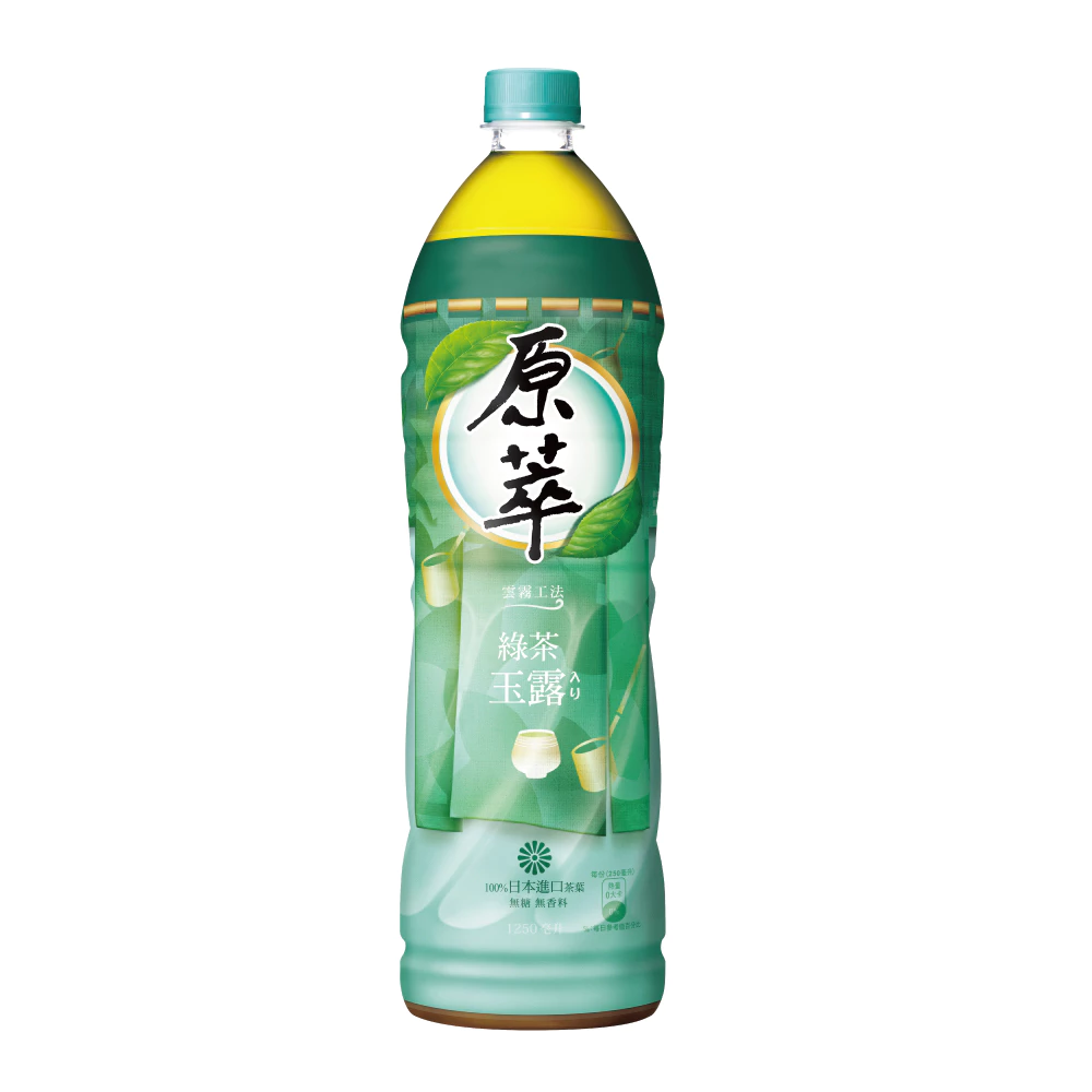 大容量無糖茶好選擇：原萃玉露綠茶與烏龍茶1250ml隨時暢飲