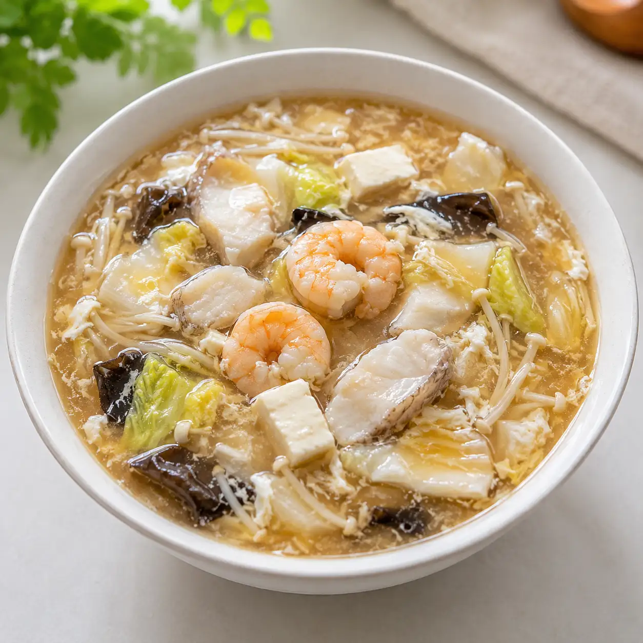 沙茶風味豆腐海鮮羹低油版