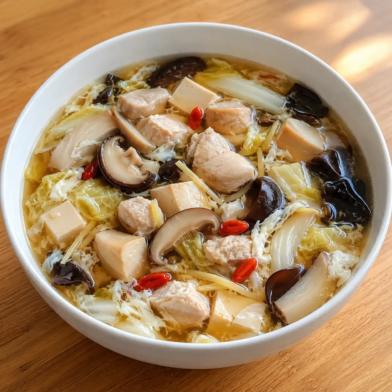藥膳感菇菇雞肉豆腐羹