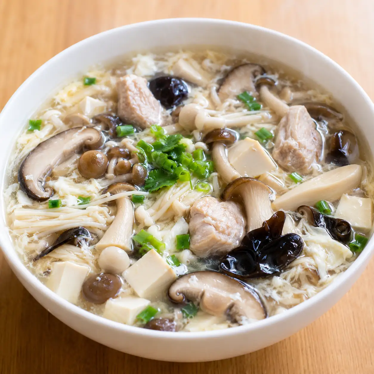 五菇豆腐雞肉羹湯