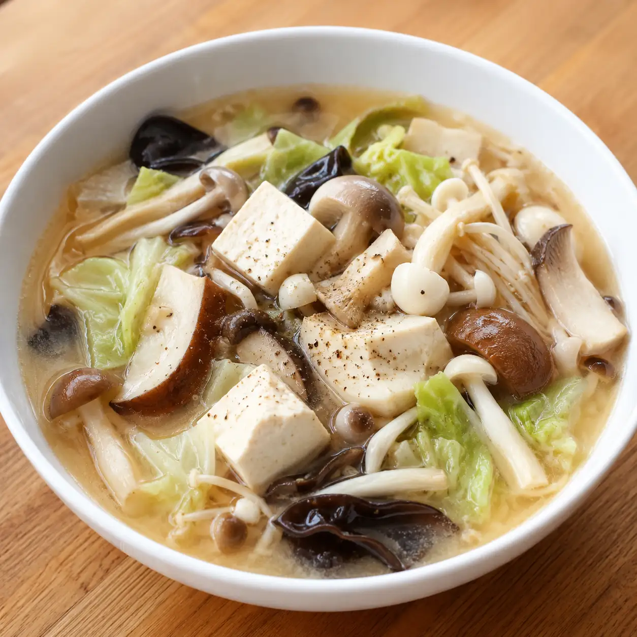 味噌豆腐五菇高纖湯