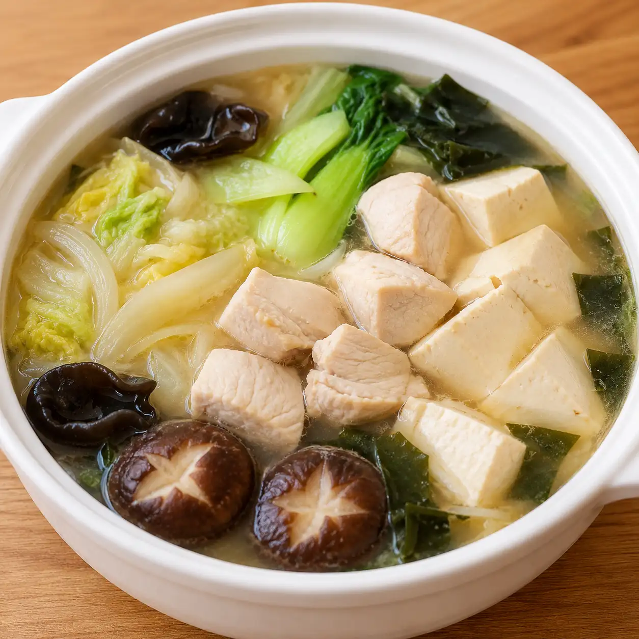 味噌雞胸豆腐蔬菜鍋湯