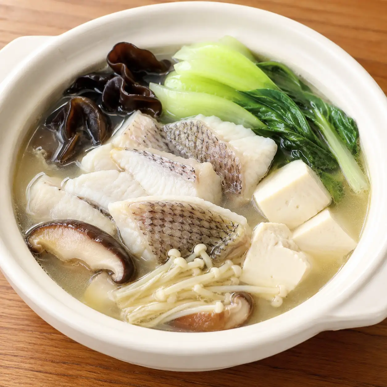 昆布味噌魚片菇菇湯