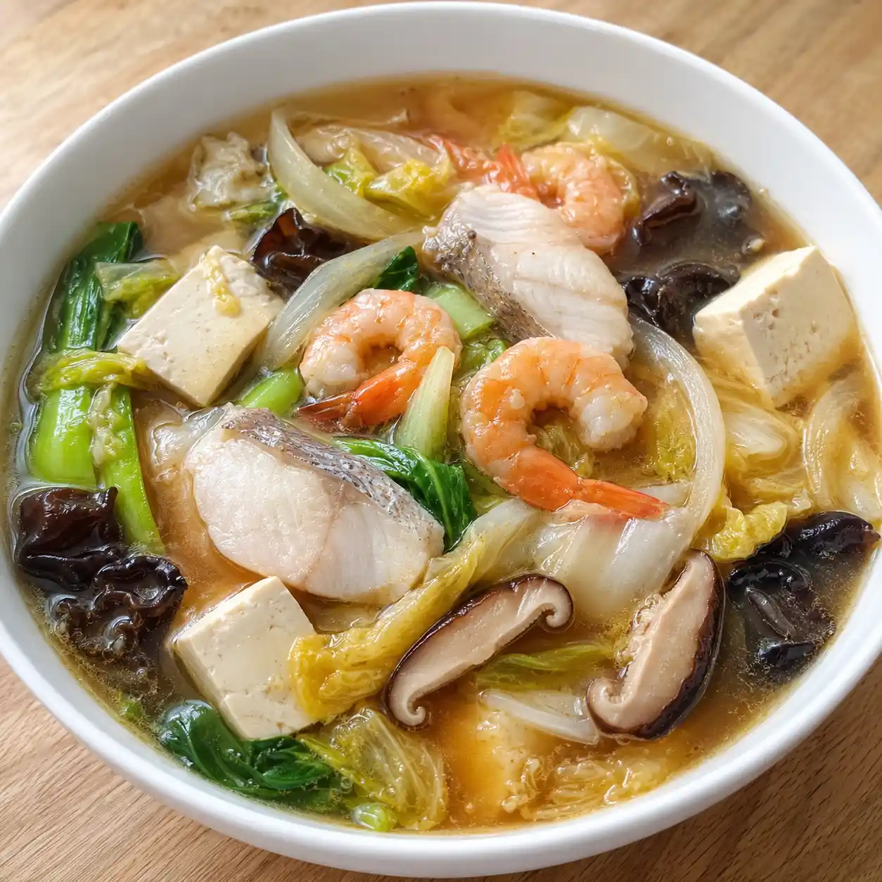 台式沙茶風味海鮮豆腐湯低油版