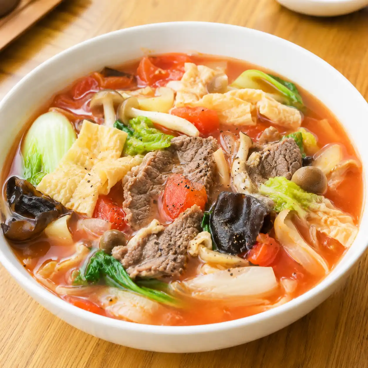 番茄豆皮牛肉蔬菜湯