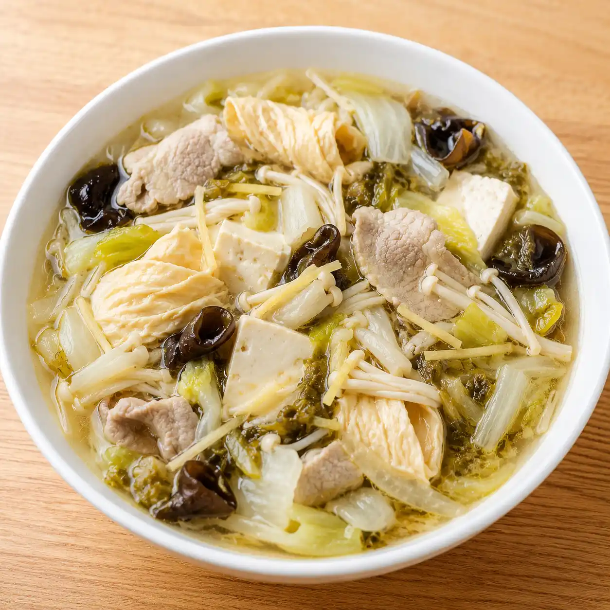 豆皮酸菜瘦肉鍋湯