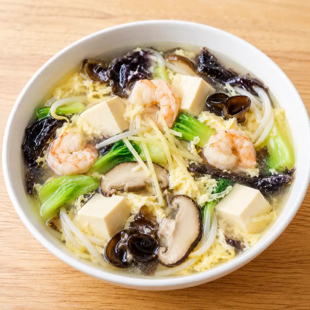 豆腐紫菜蝦仁蛋花湯