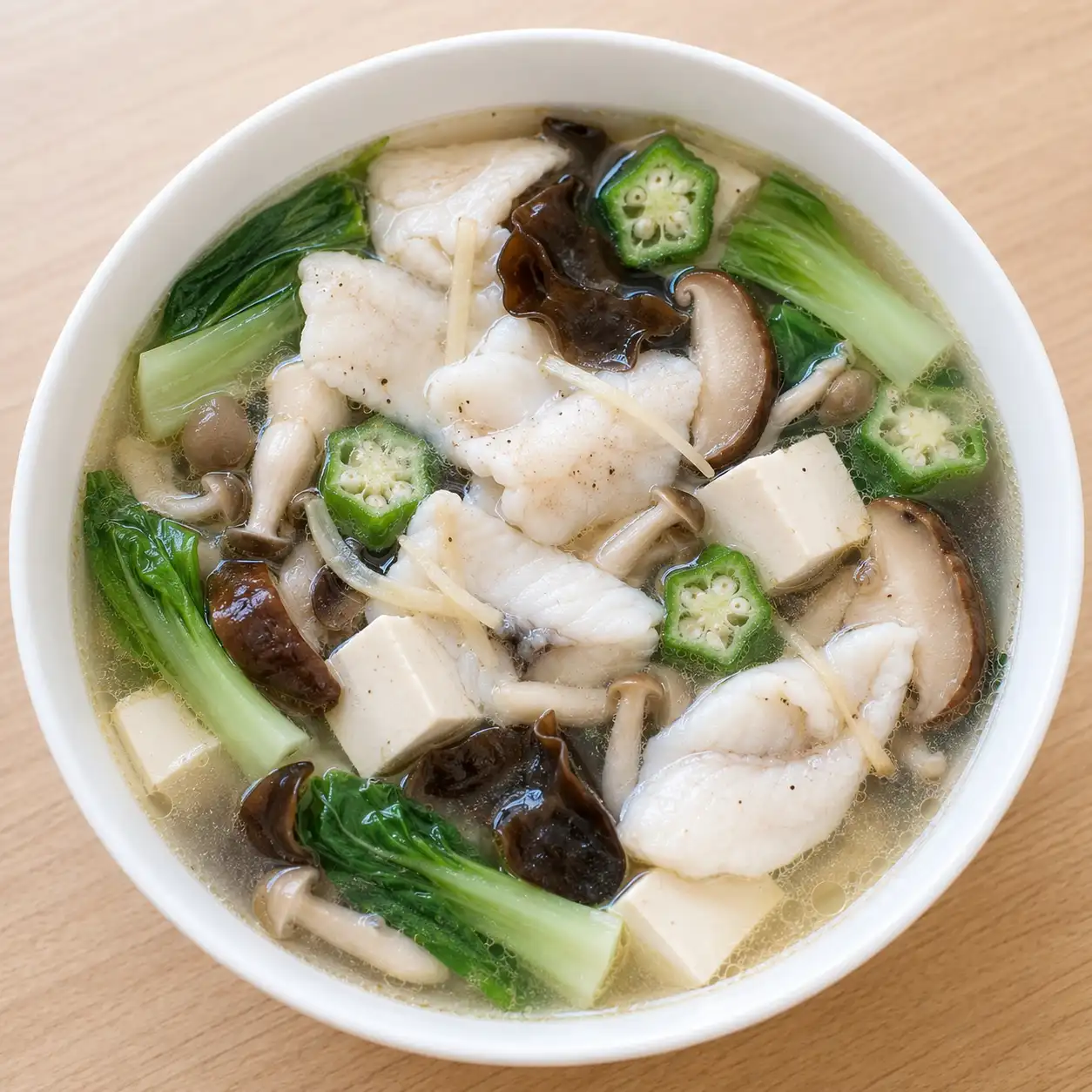 豆腐秋葵魚片滑湯