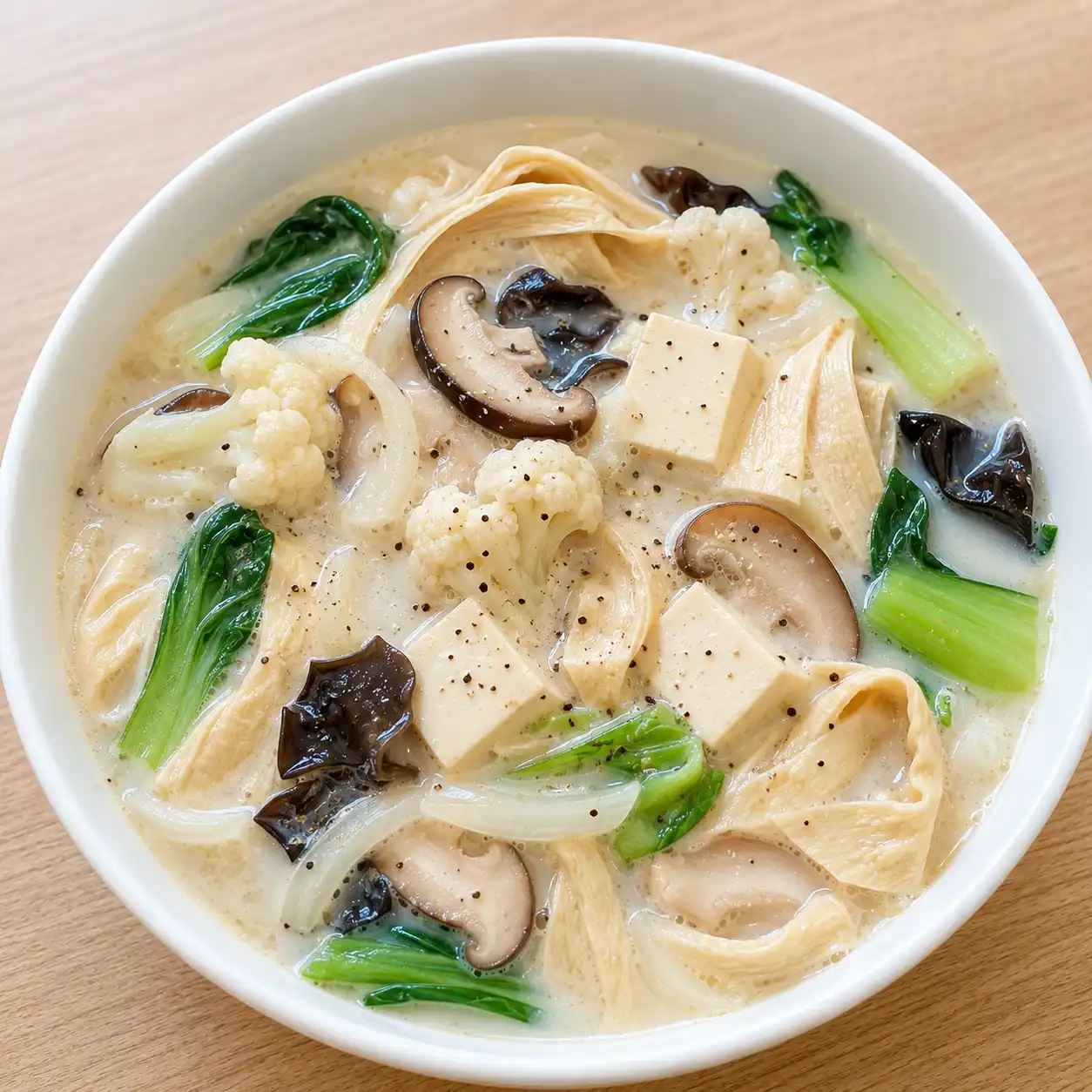 豆皮蘑菇豆漿白湯