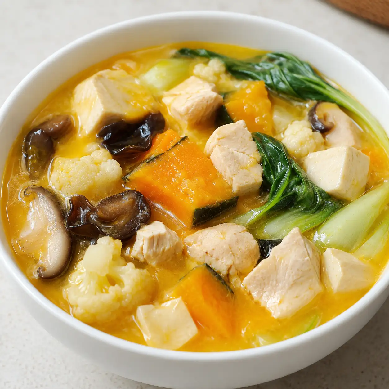 豆腐南瓜雞肉濃湯控量版