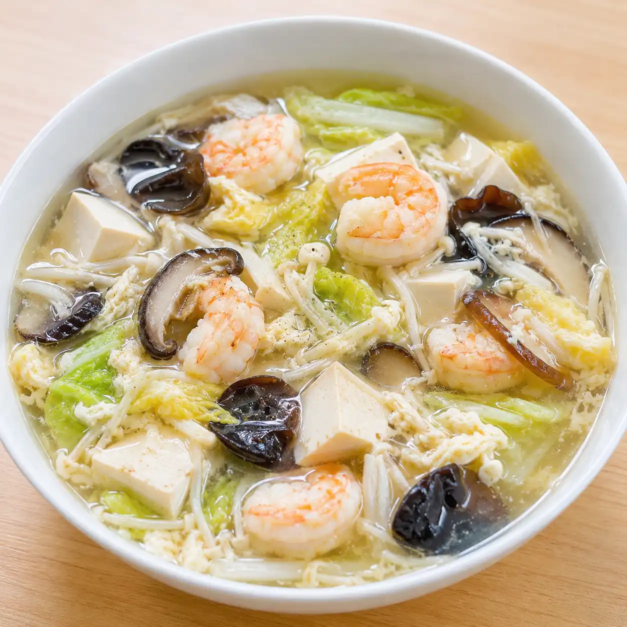 胡椒蝦仁白菜木耳湯