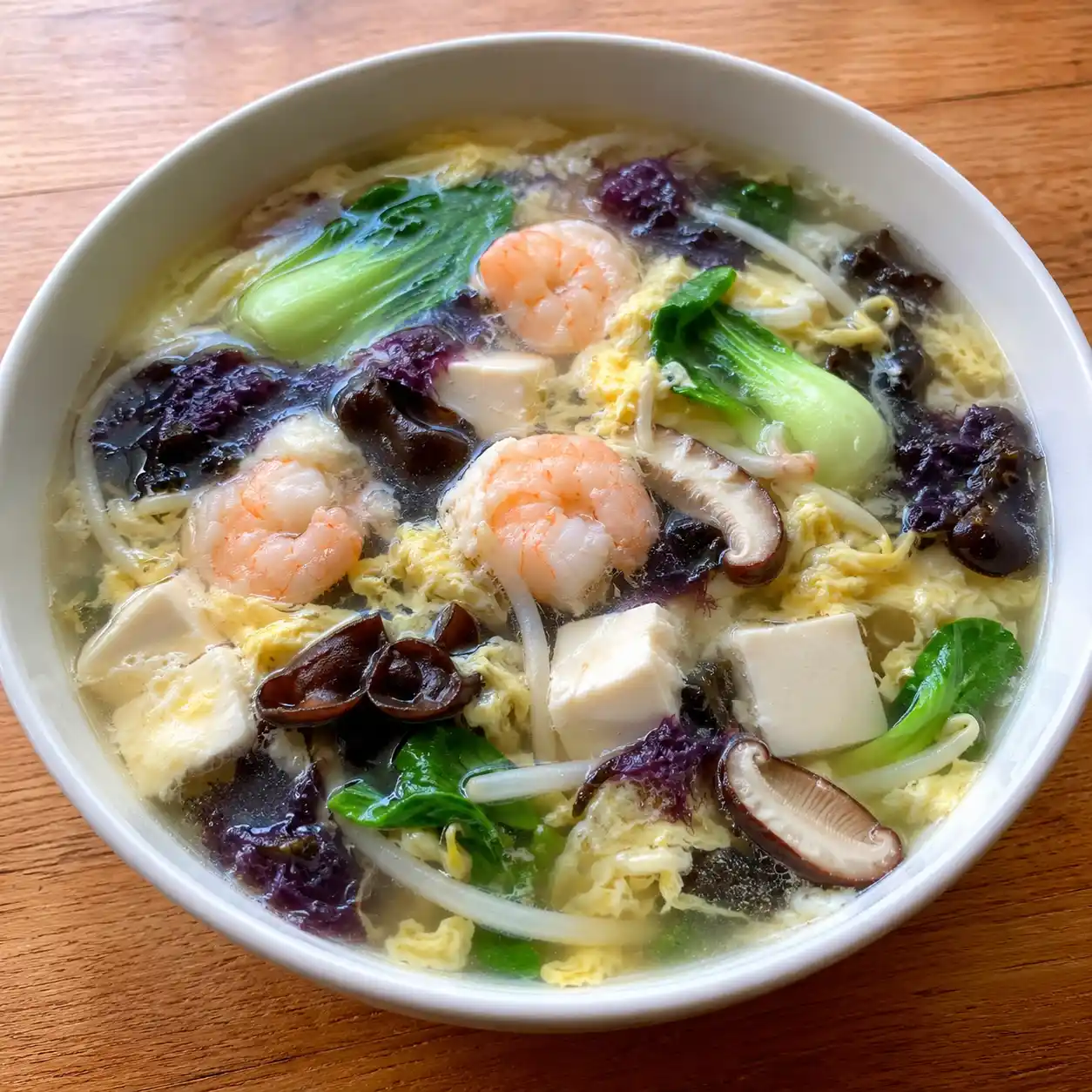 紫菜蝦仁豆腐蛋花湯