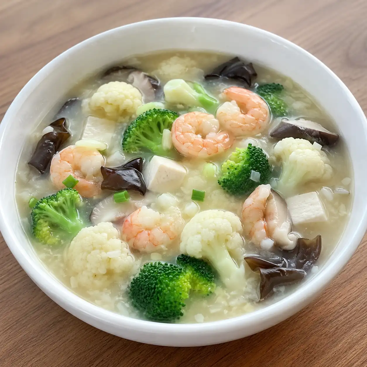 蒜香蝦仁花椰菜湯