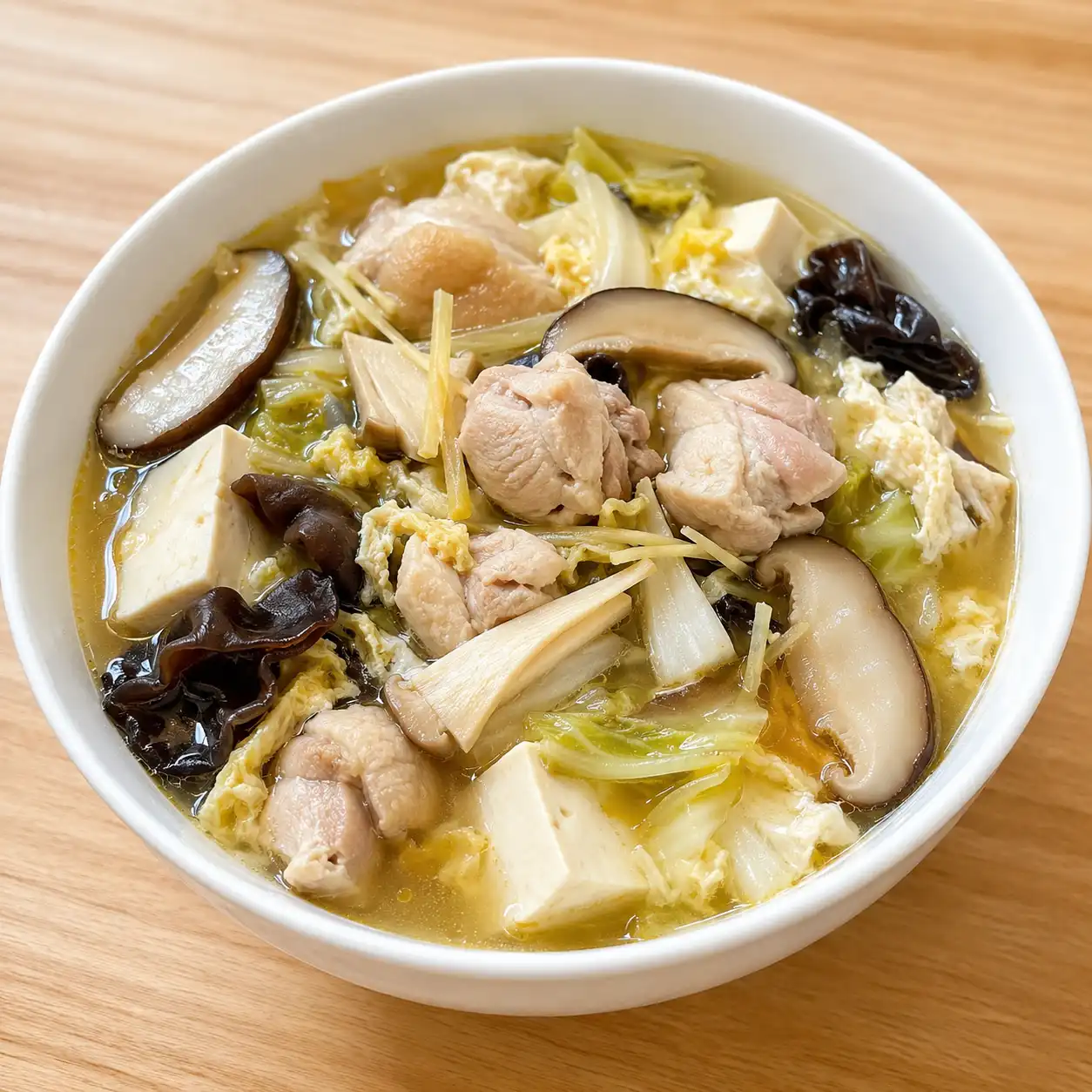 麻油薑香菇雞肉湯少油版