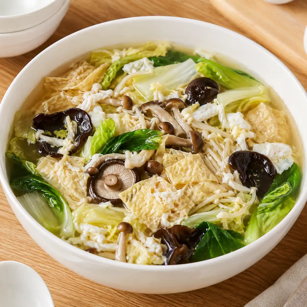 菇菇豆皮白菜鍋湯