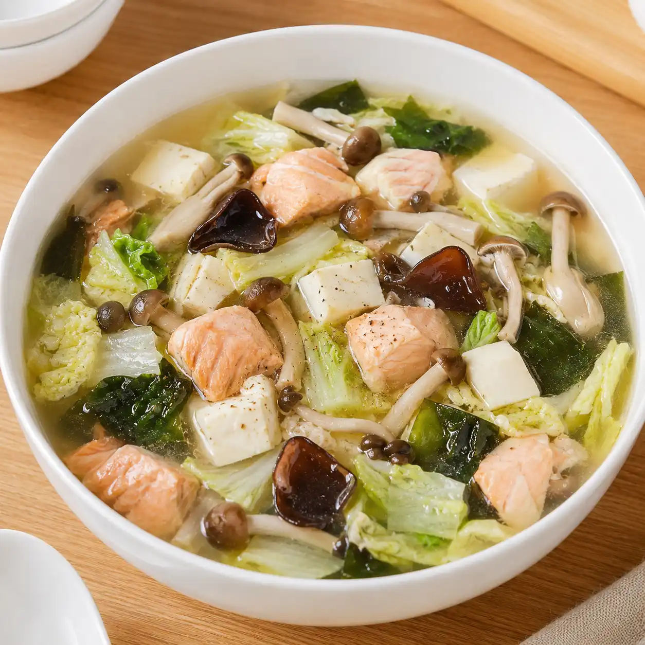 鴻喜菇鮭魚豆腐湯
