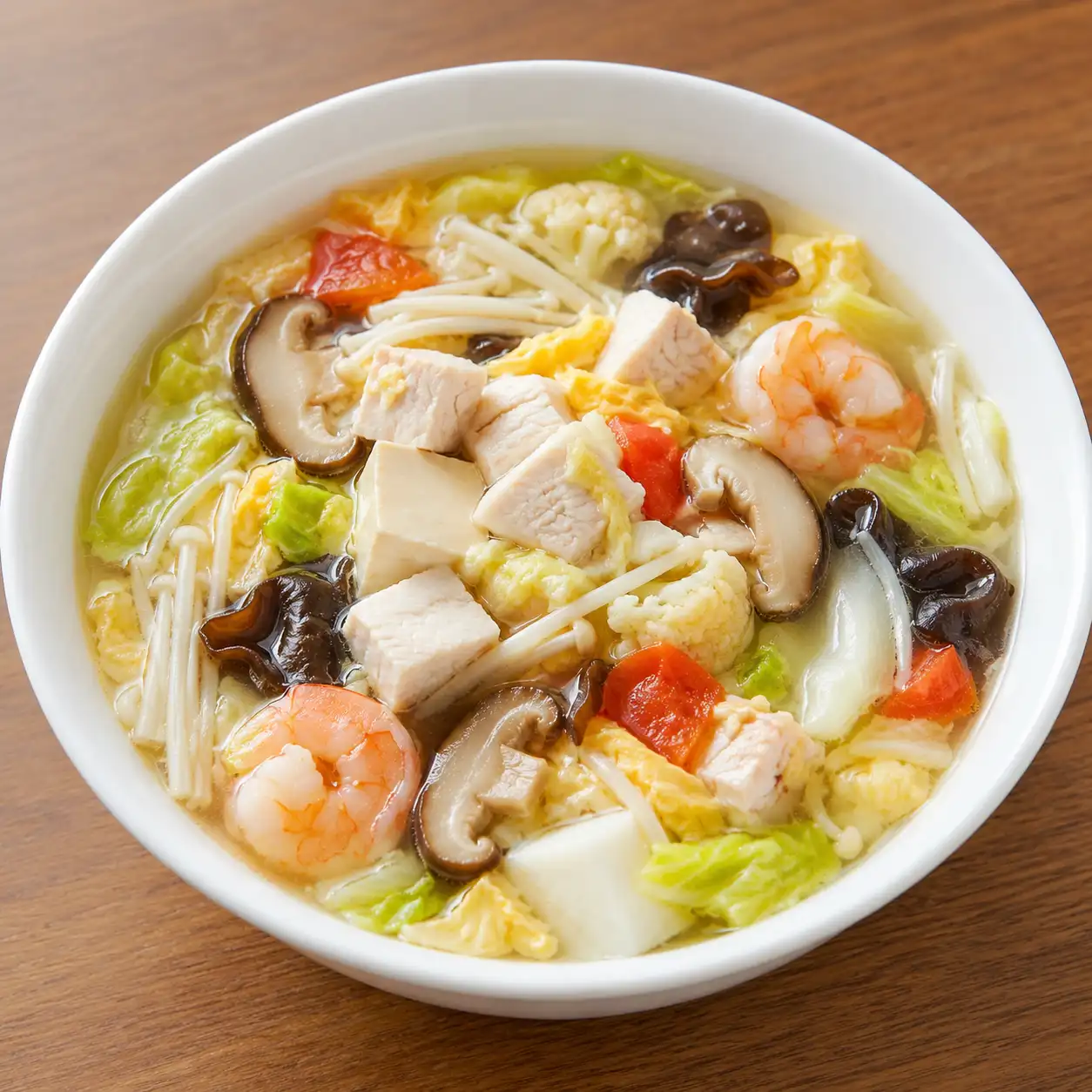 五彩菇菇高蛋白雜燴湯