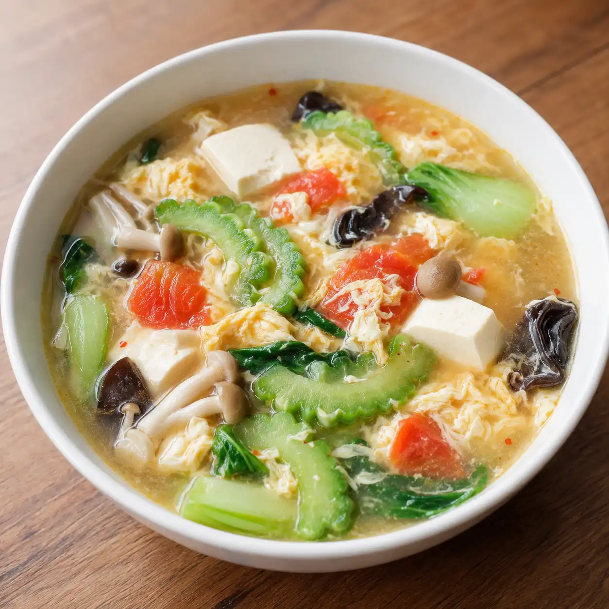 酸辣苦瓜豆腐蛋花湯