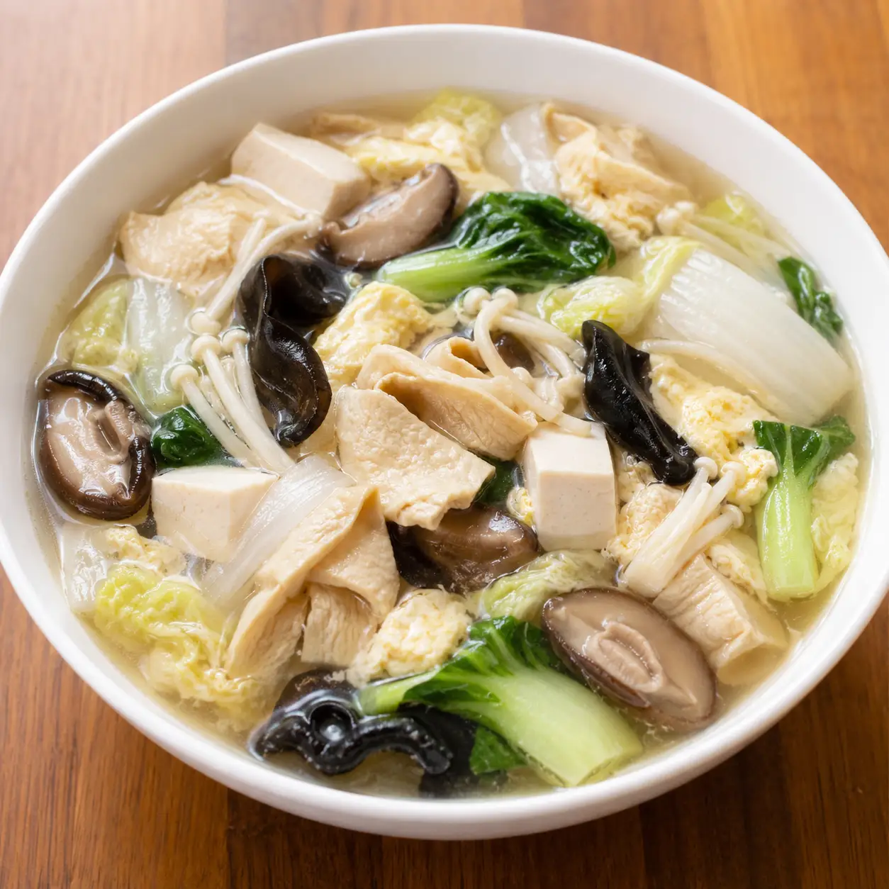 香菇豆皮白菜燉湯