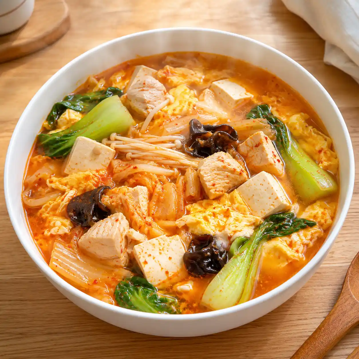 韓式泡菜雞胸豆腐辣湯