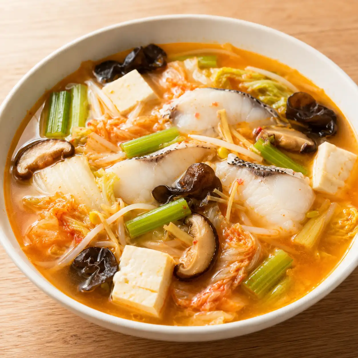 泡菜芹菜魚片豆腐湯