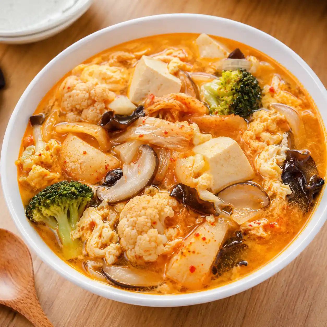 泡菜花椰雞蛋豆腐濃湯