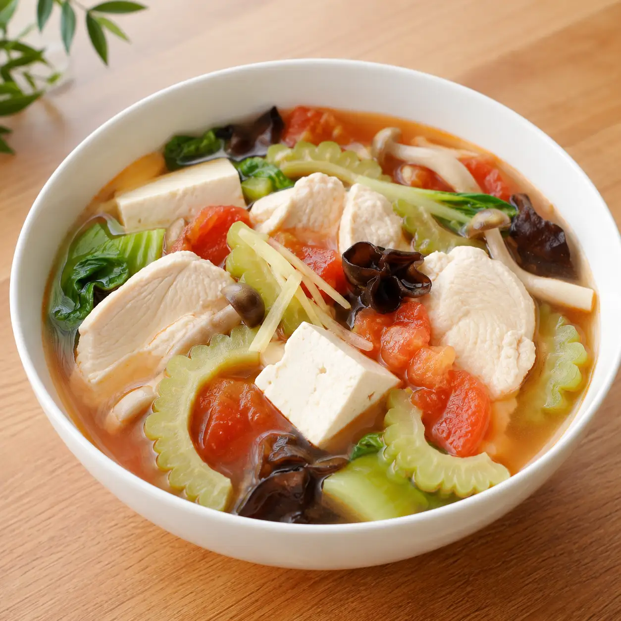 雞胸苦瓜番茄豆腐湯