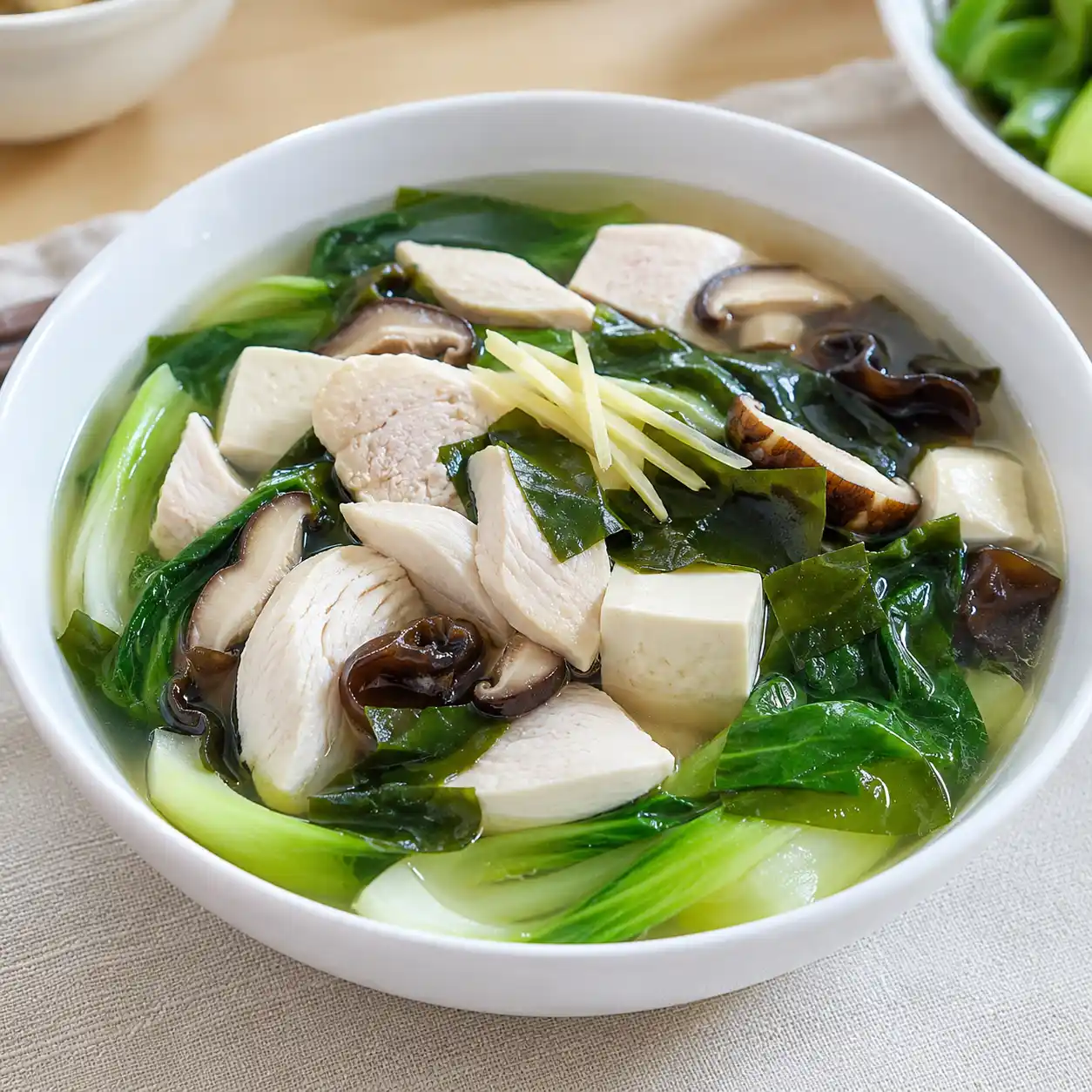 昆布雞胸海帶芽豆腐湯