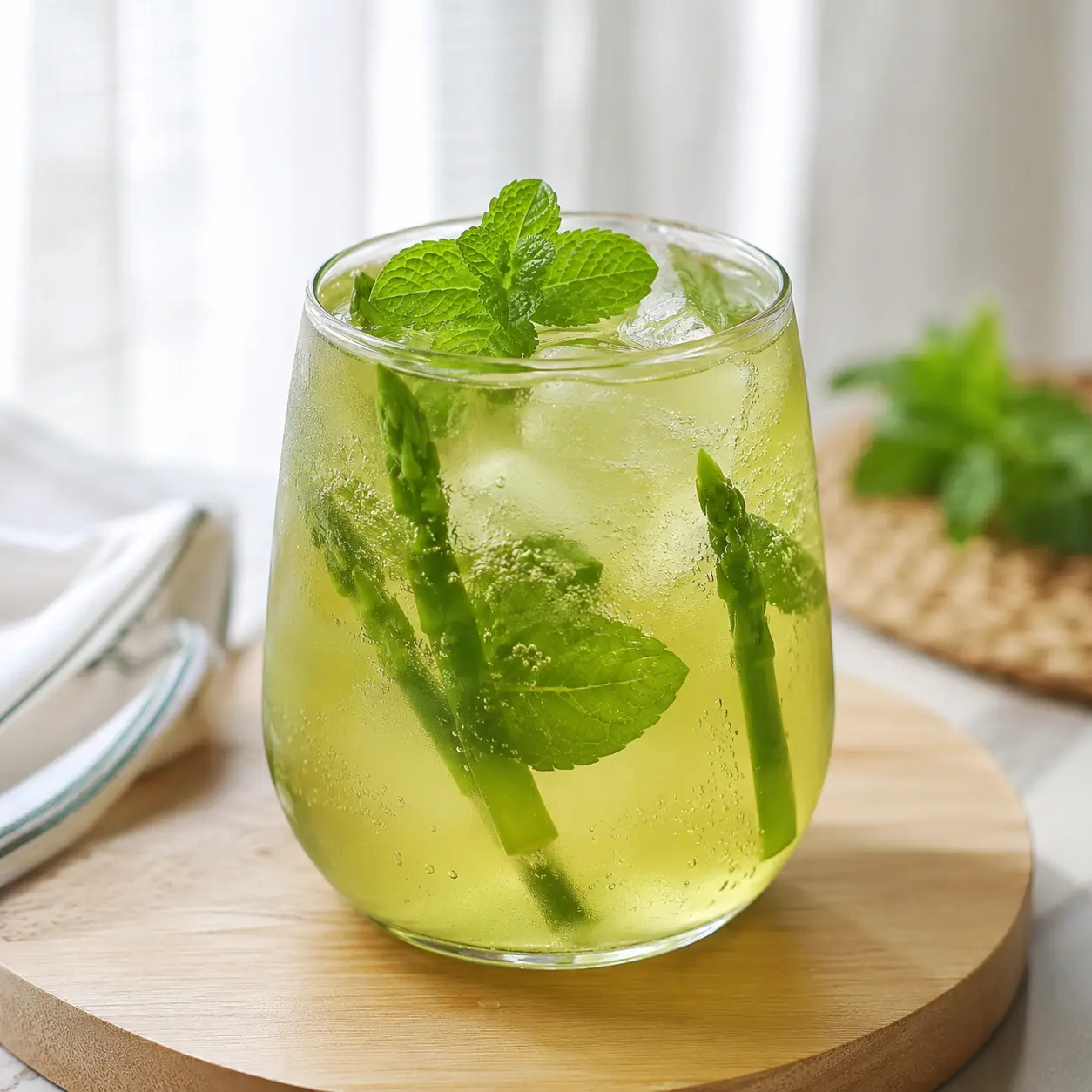 綠茶蘆筍薄荷氣泡飲