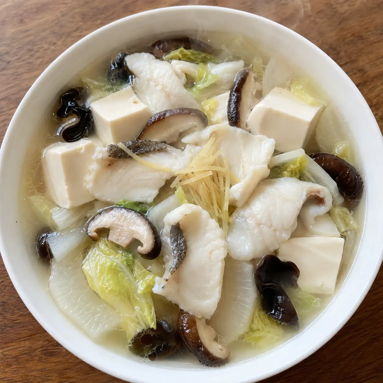 薑絲魚片嫩豆腐滑湯