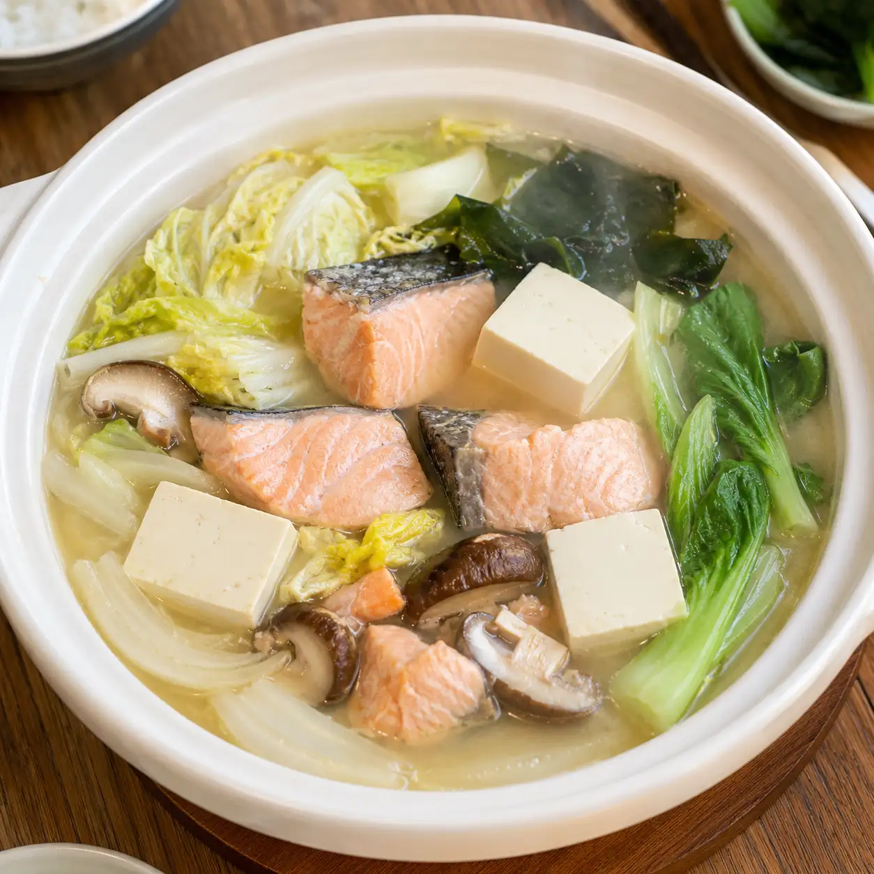 味噌鮭魚嫩豆腐鍋
