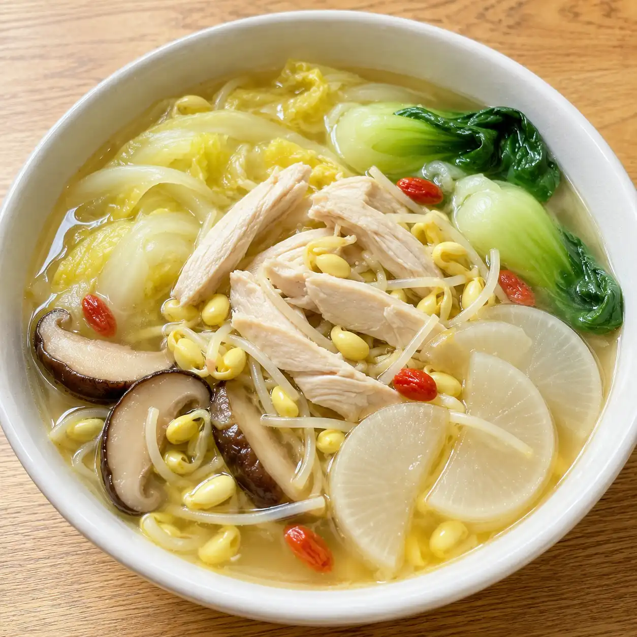 藥膳感雞胸黃豆芽白蘿蔔湯