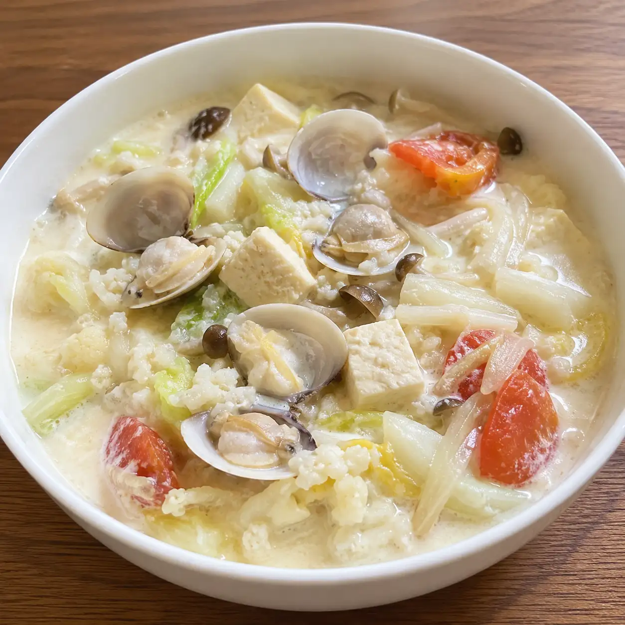 豆漿蛤蜊花椰菜米湯飯感