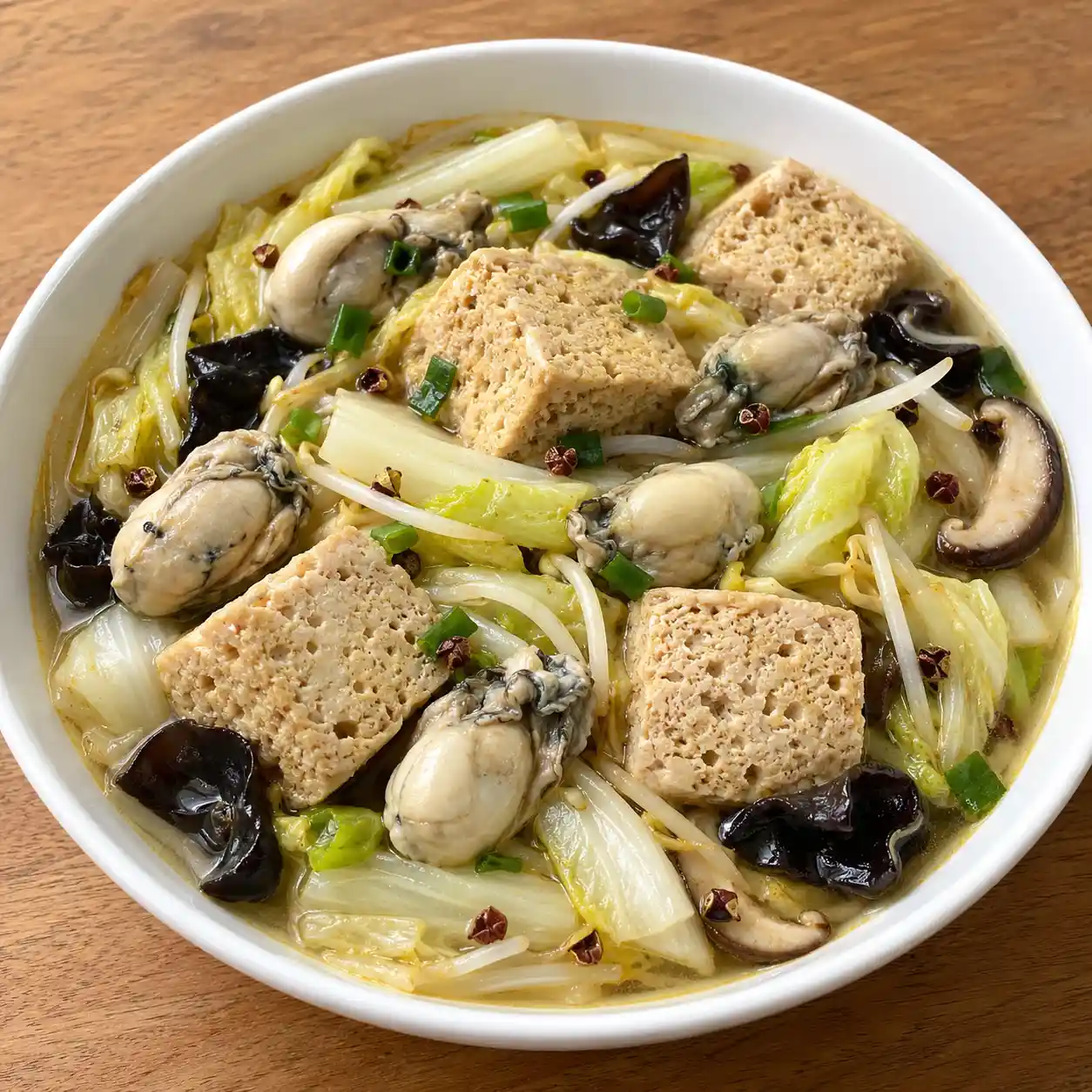 麻香鮮蚵凍豆腐白菜煮