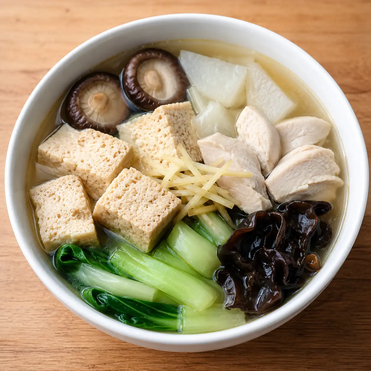 薑絲雞胸凍豆腐暖湯