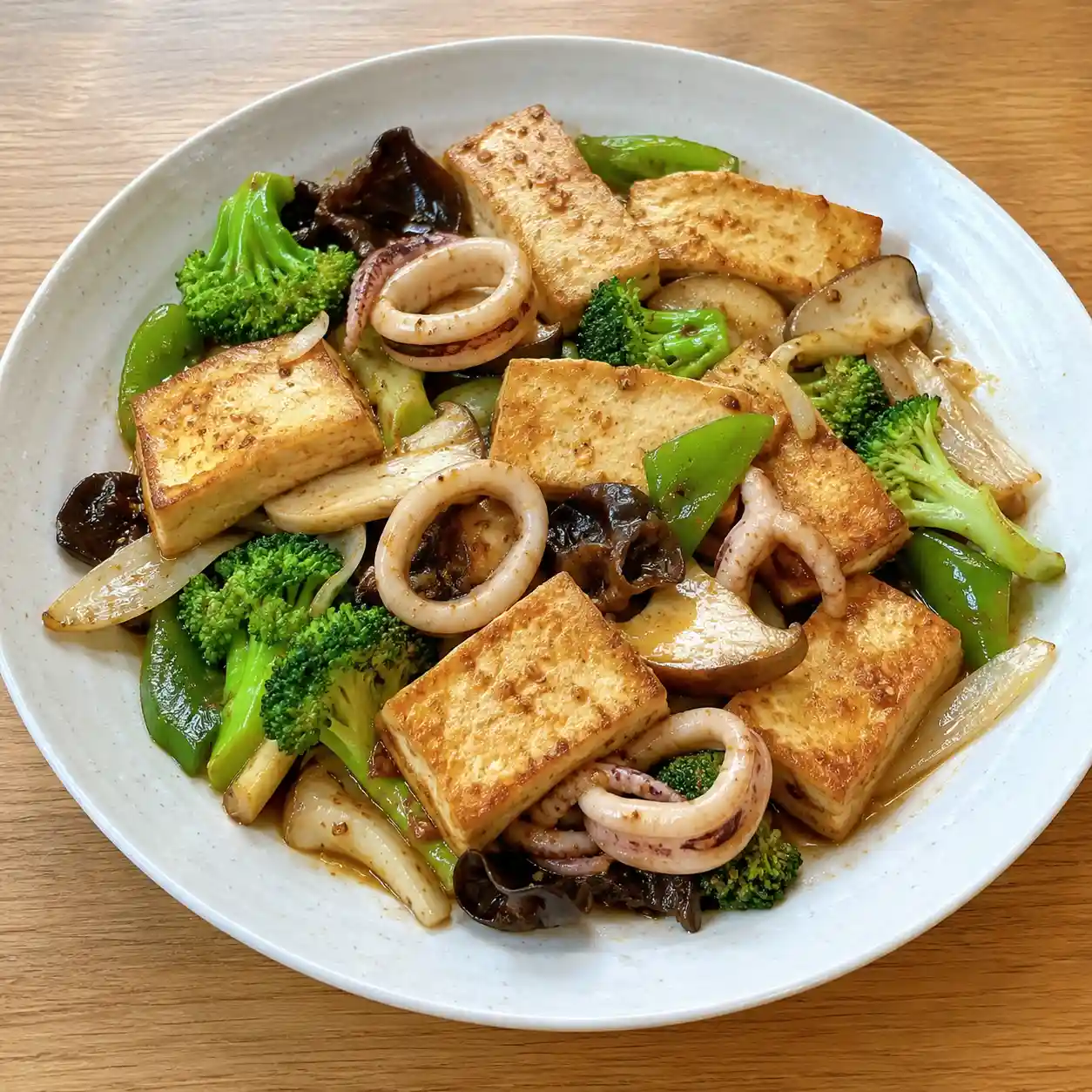 孜然魷魚板豆腐烤盤
