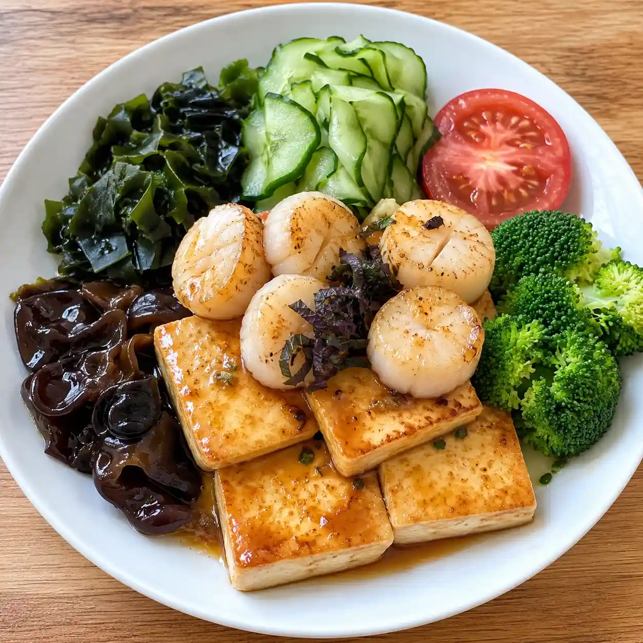 梅醋干貝板豆腐冷熱盤
