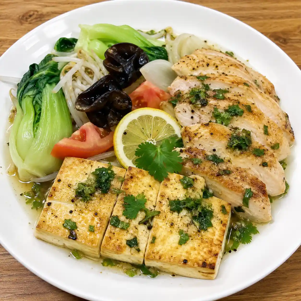 香菜檸檬雞胸板豆腐排