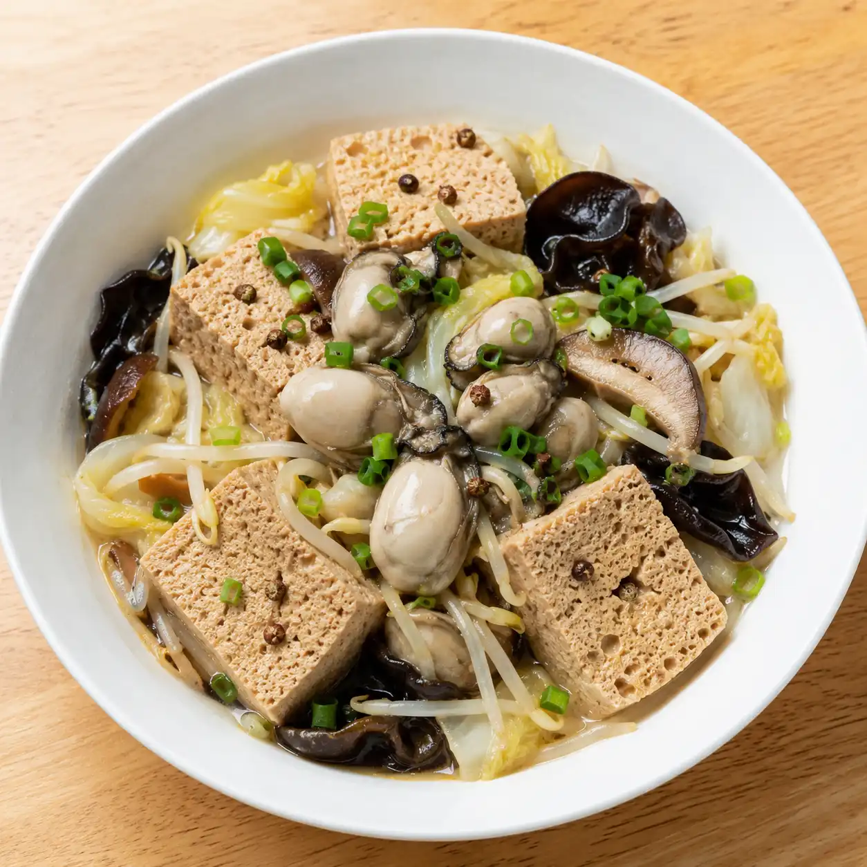 麻香鮮蚵凍豆腐白菜煮